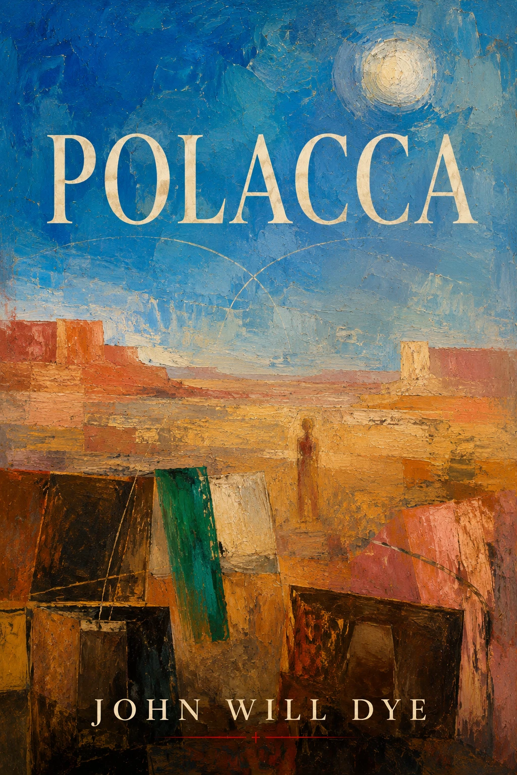 Polacca cover: an orange desert settlement beneath an expansive blue sky.