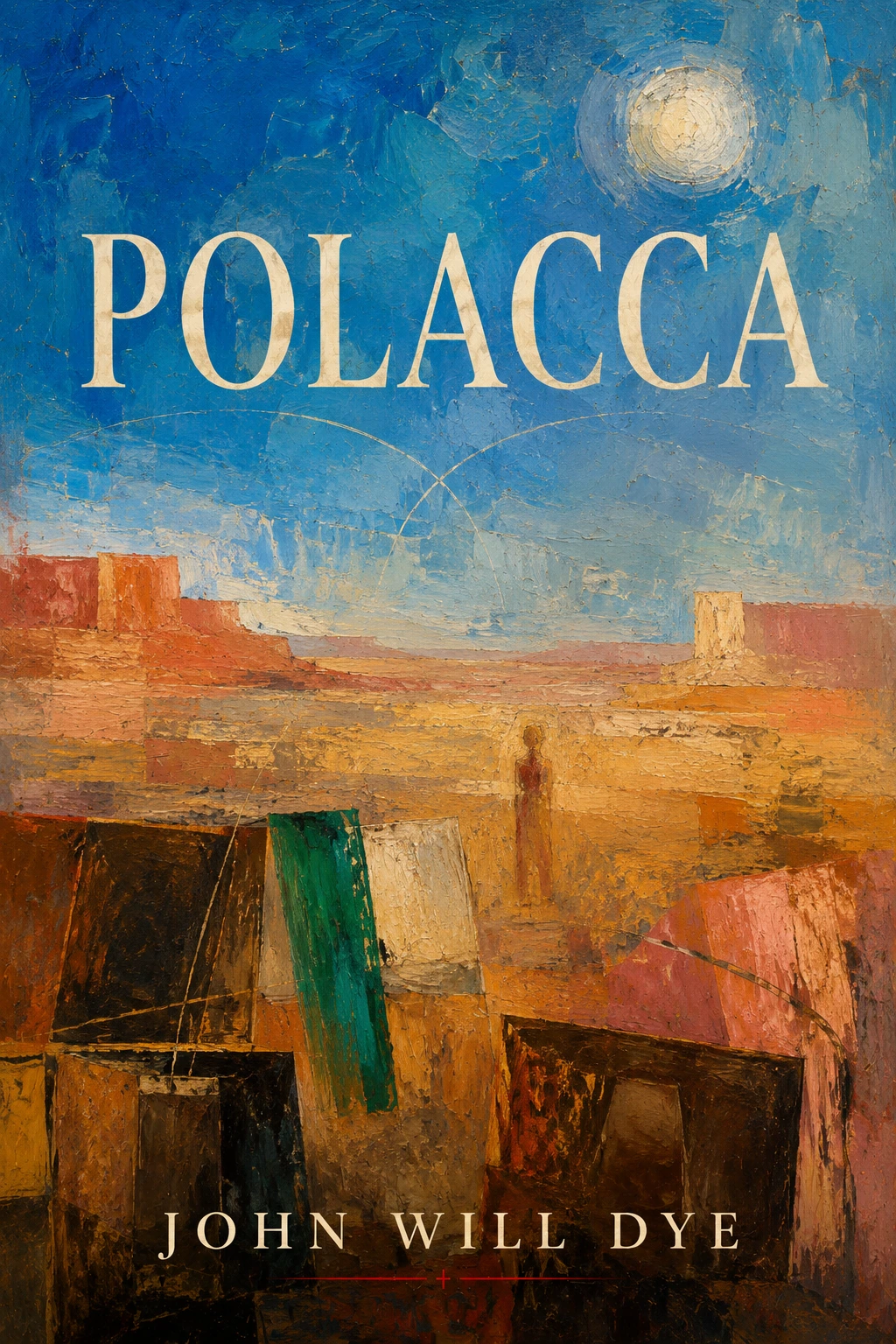 Polacca cover: an orange desert settlement beneath an expansive blue sky.
